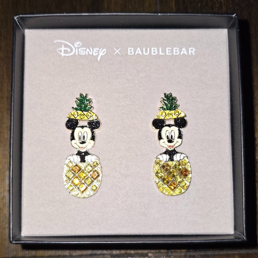 NWT Disney Baublebar  Mickey Mouse Pineapple Earrings